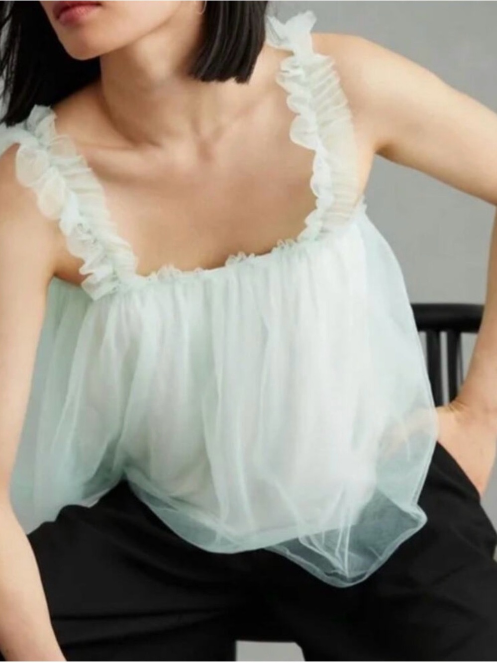 Sunday in Brooklyn Vibrant Pink Ruffle Tulle Tank